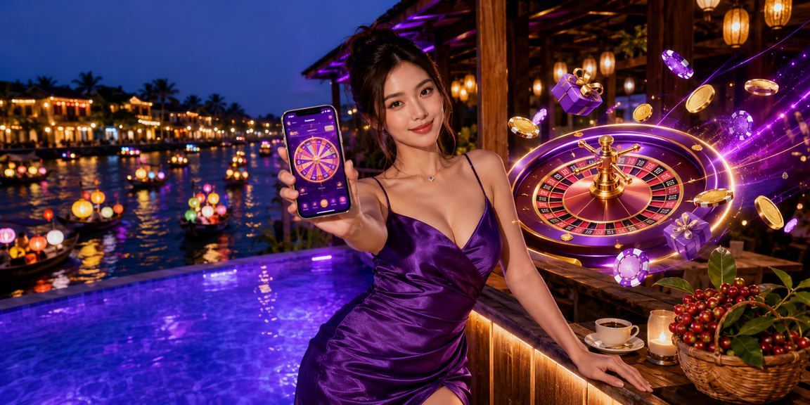 Người dùng Hội An thưởng thức cà phê và trải nghiệm roulette trực tuyến trên điện thoại