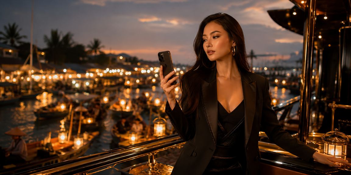 Người chơi trải nghiệm mobile casino tại bãi biển Mũi Né dưới ánh nắng